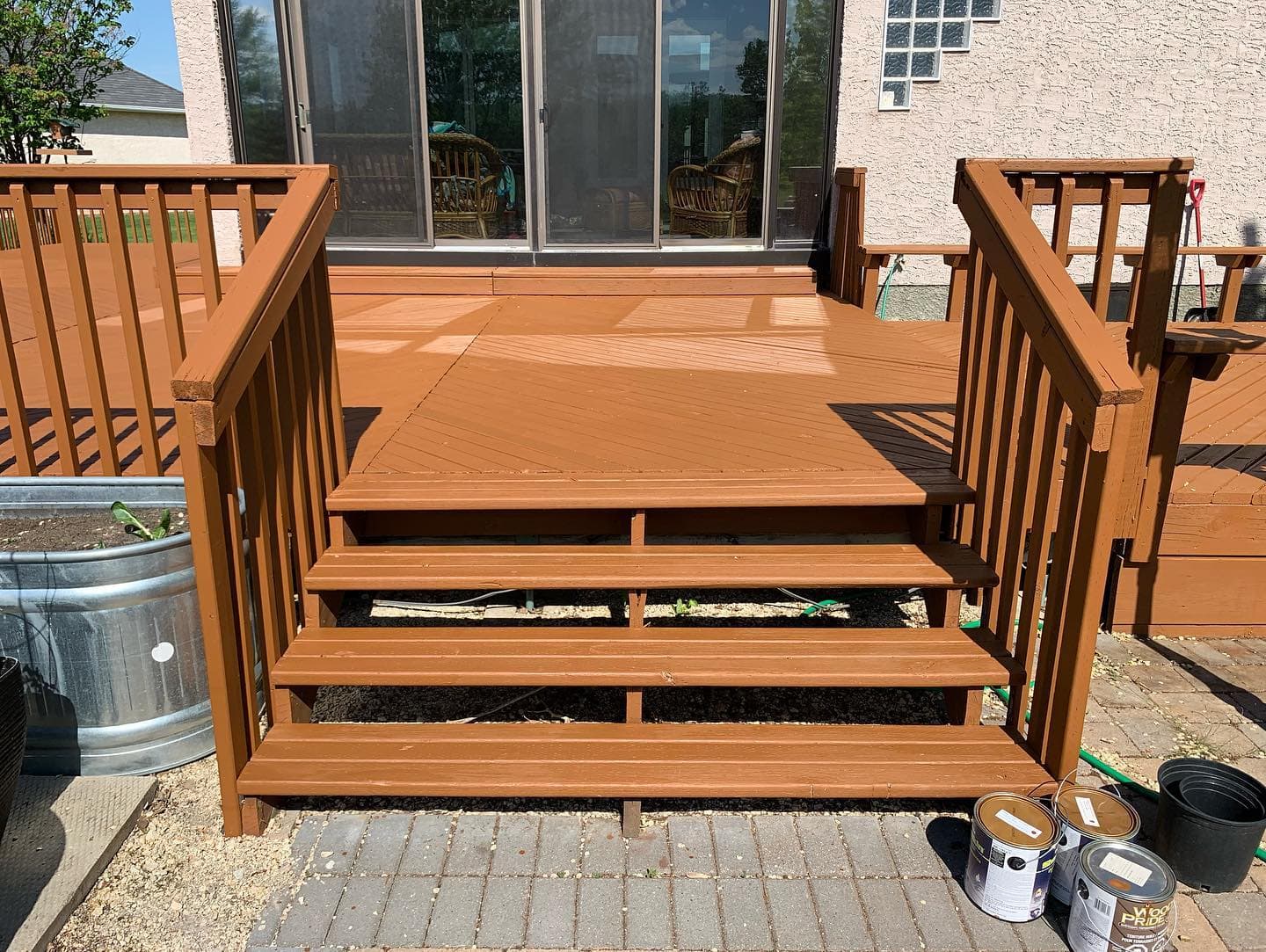 After Image of Deck Painting in Winnipeg.